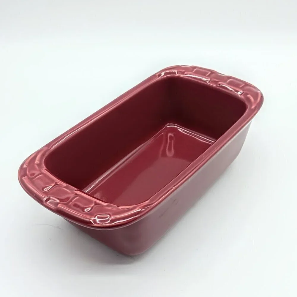 Longaberger Paprika Woven Traditions Ceramic Mini Loaf Pan
